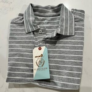 Class club  Charcoal and White Polo Shirt